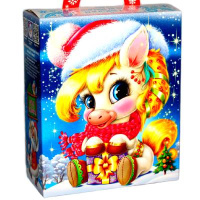 Сладкий подарок на Новый Год в картонной упаковке весом 700 грамм