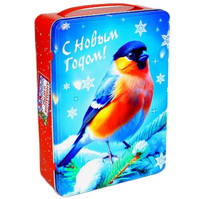 Детский подарок на Новый Год в жестяной упаковке весом 800 грамм