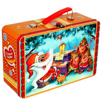Детский подарок на Новый Год в жестяной упаковке весом 900 грамм