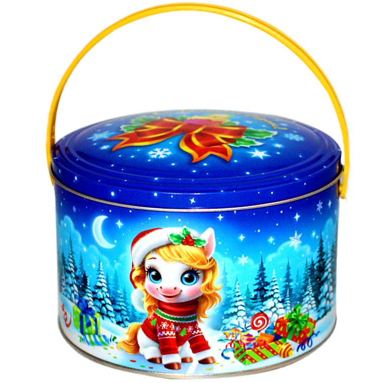 Детский подарок на Новый Год в жестяной упаковке весом 600 грамм