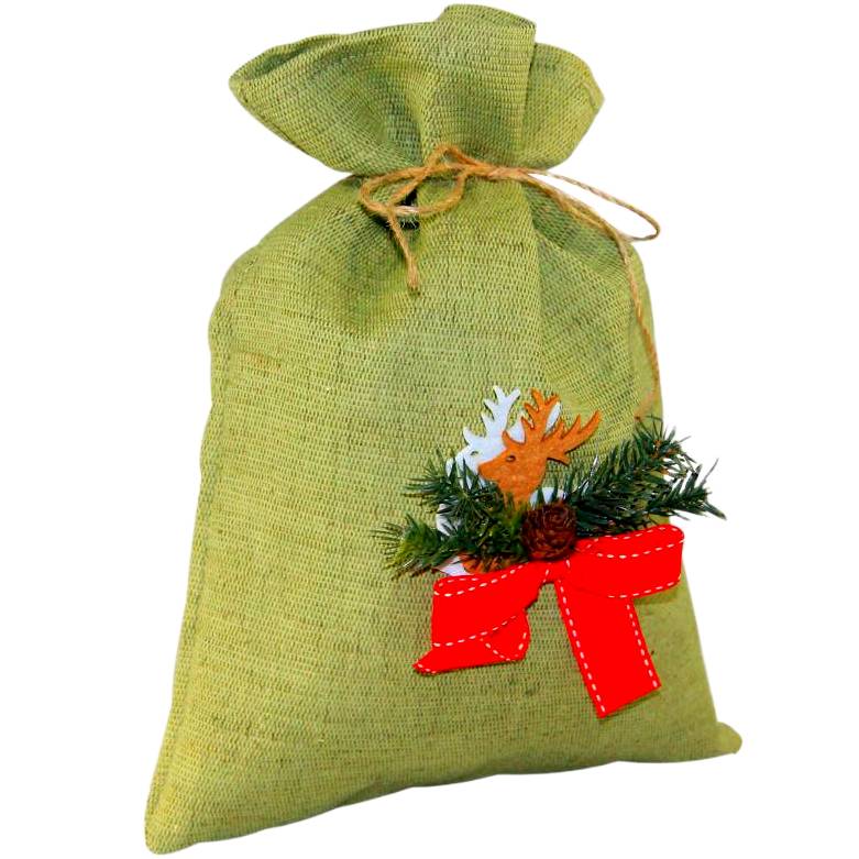 Детский новогодний подарок в мешочке весом 900 грамм